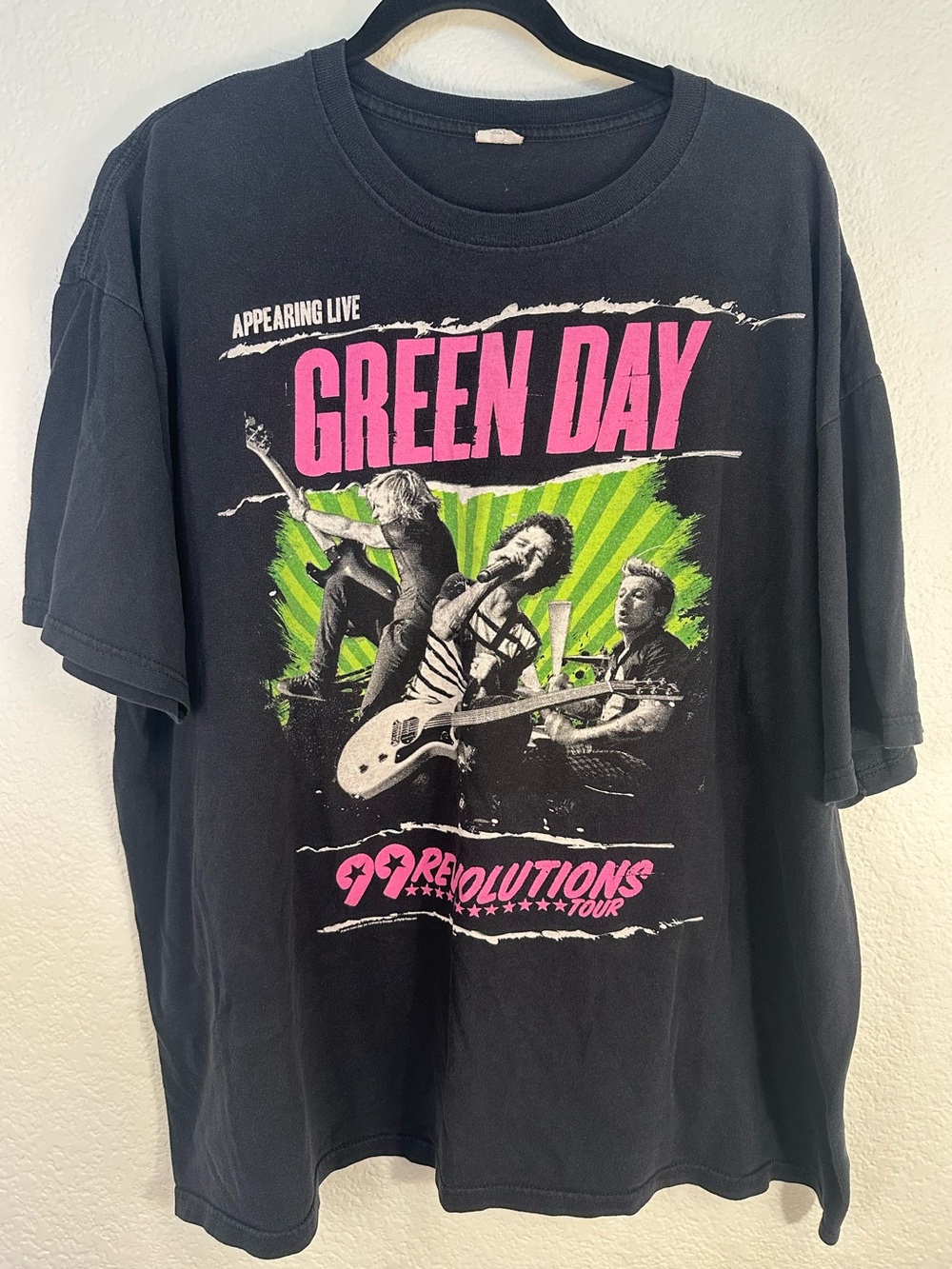 Green Day 99 Revolutions Tour T-Shirt Black Punk Band Tee XXL